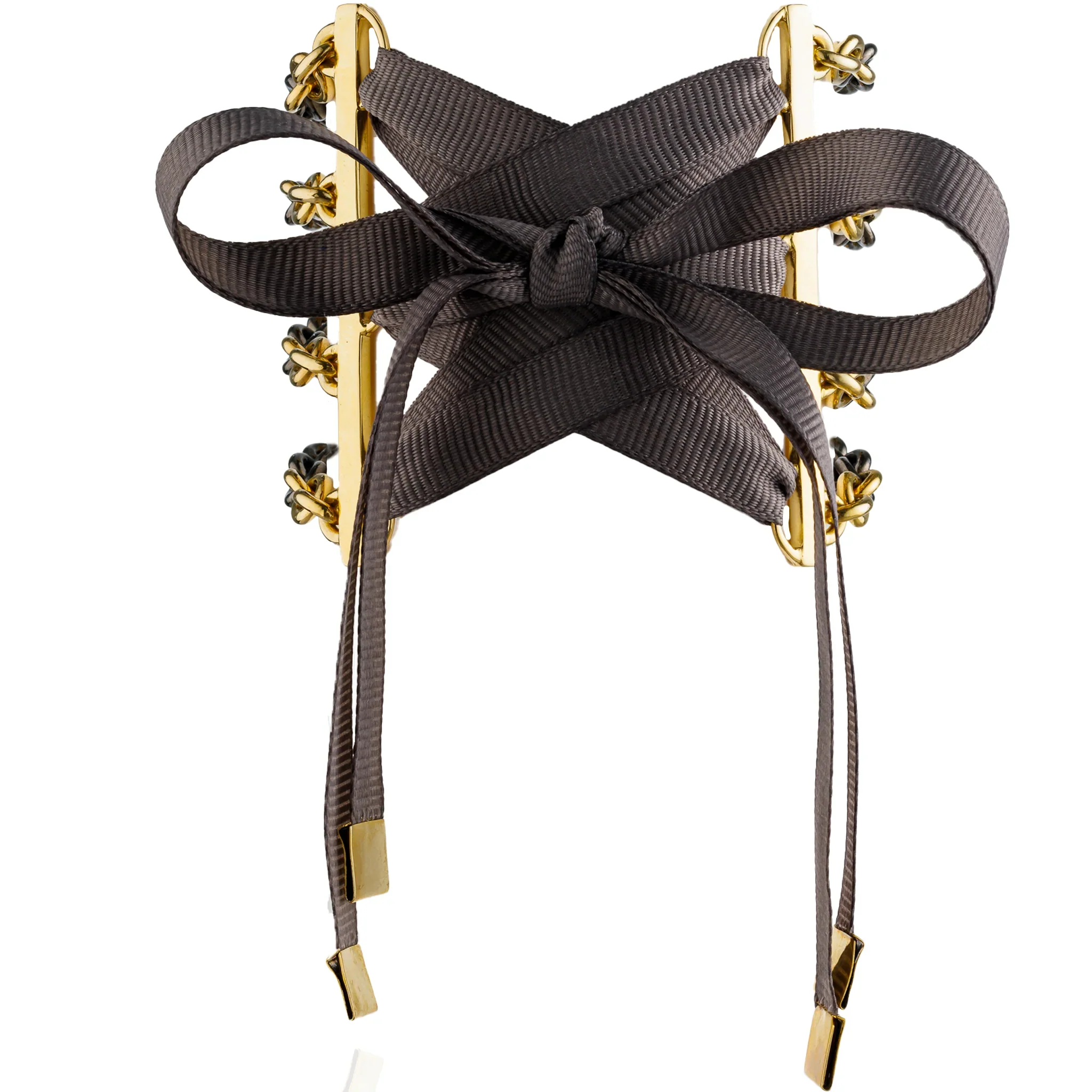 925 Silver Bracelet 18KT Yellow Gold with Brown Diamonds - Image 2
