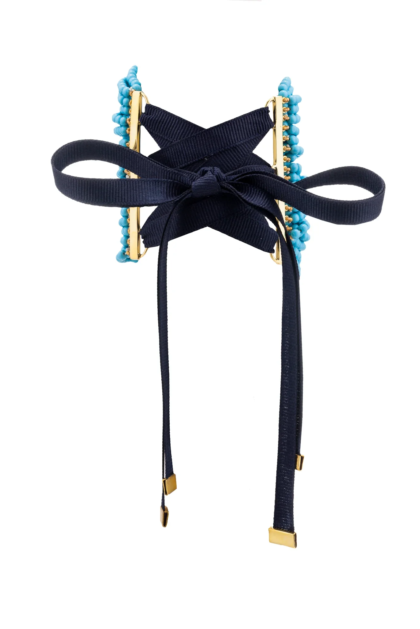 925 Silver Leaves Zinta Bracelet with Turquoise & Blue Sapphire - Image 2