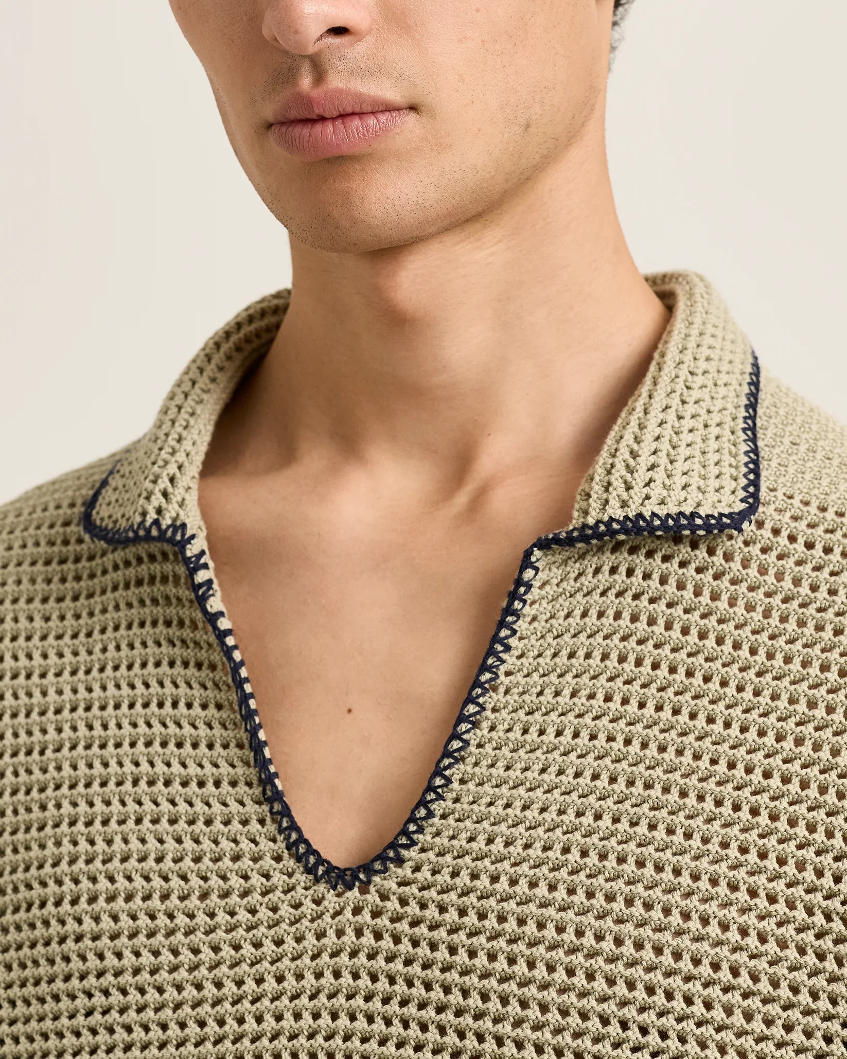 Batten Edge Stitch Polo Light Herbal Green - Image 3