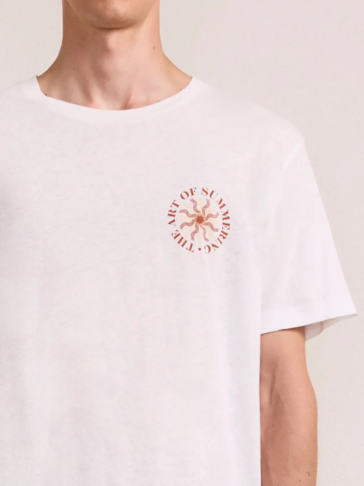 Dinis  Linen Blend Art of Summering RDJ Tee Cedar Grey - Image 3