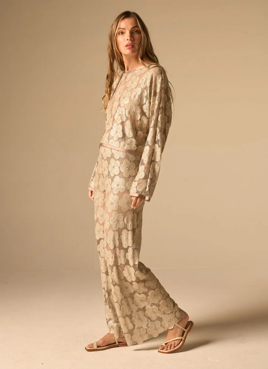 Anja Top Jacquard Champagne - Image 2