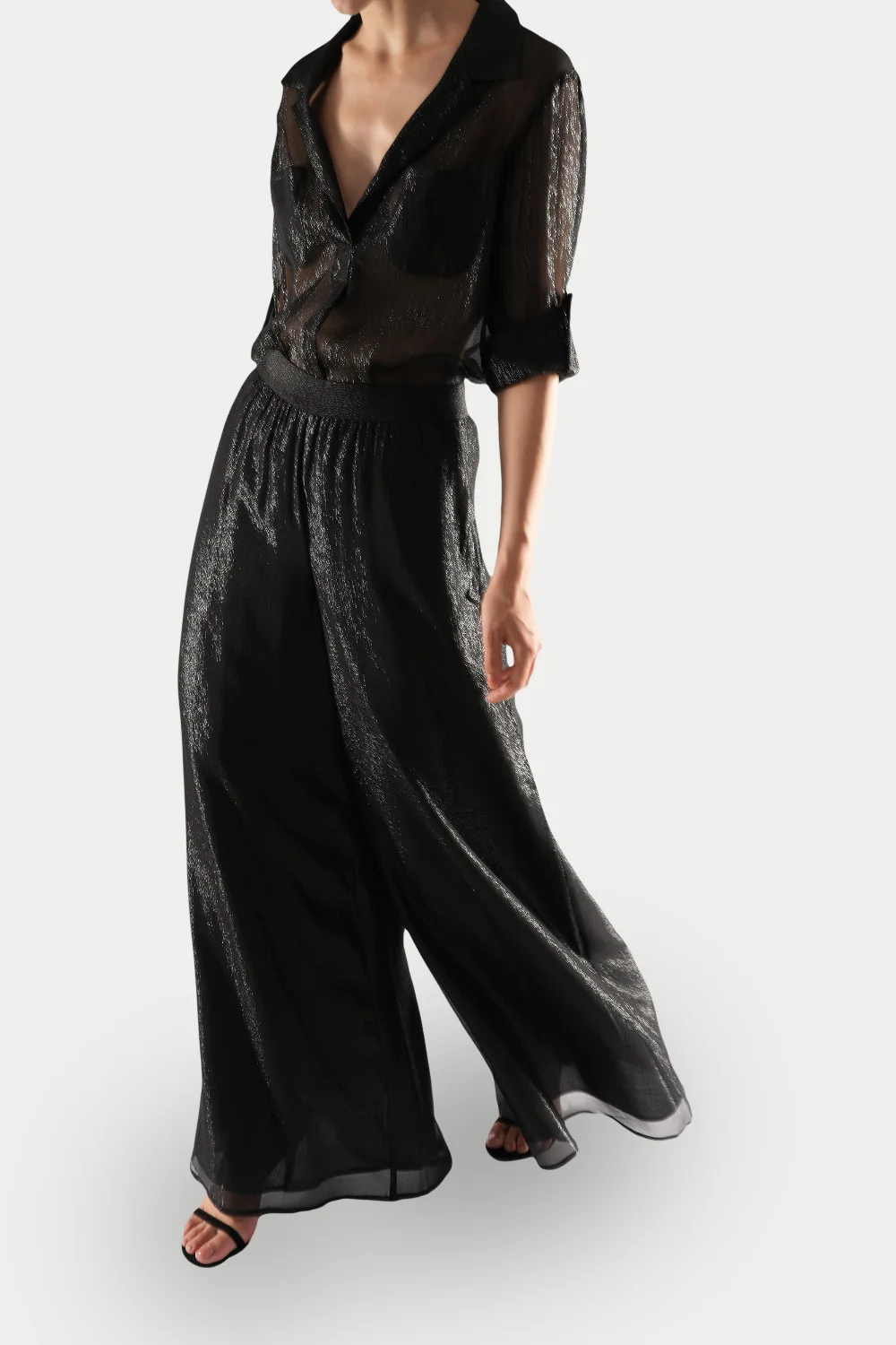 Anne Shirt in Black Lurex - Image 2