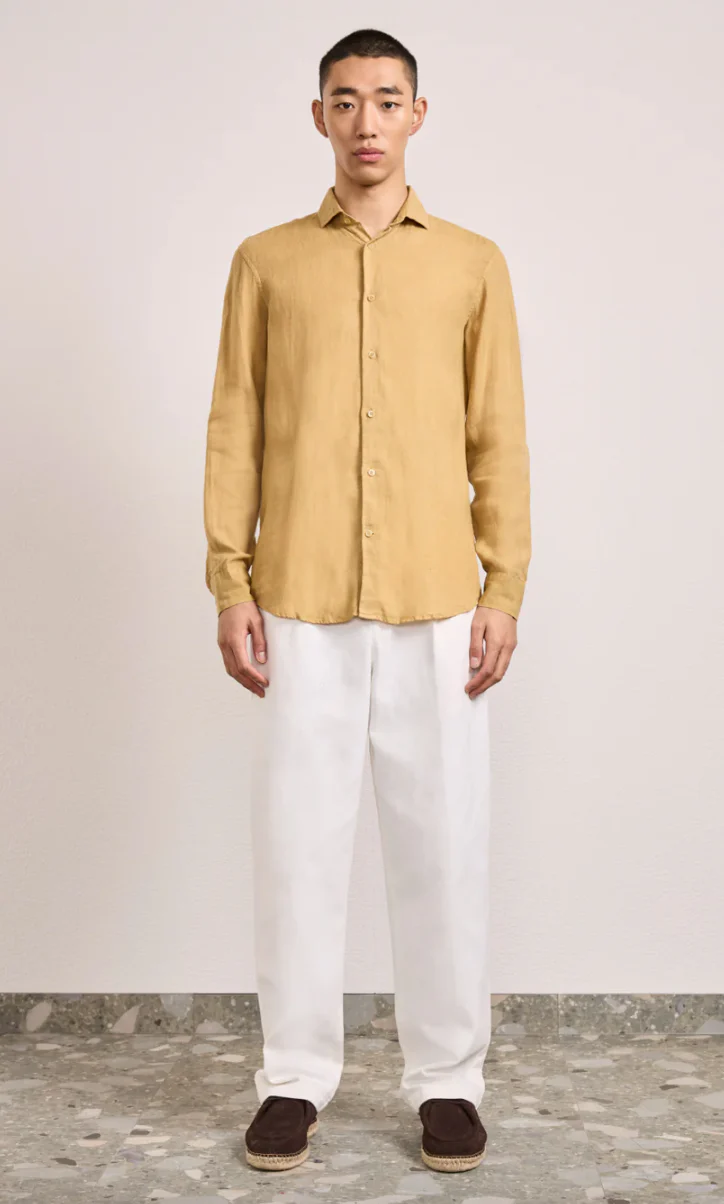 Antonio GD Linen LS Shirt Dried Moss (Final Sale) - Image 3