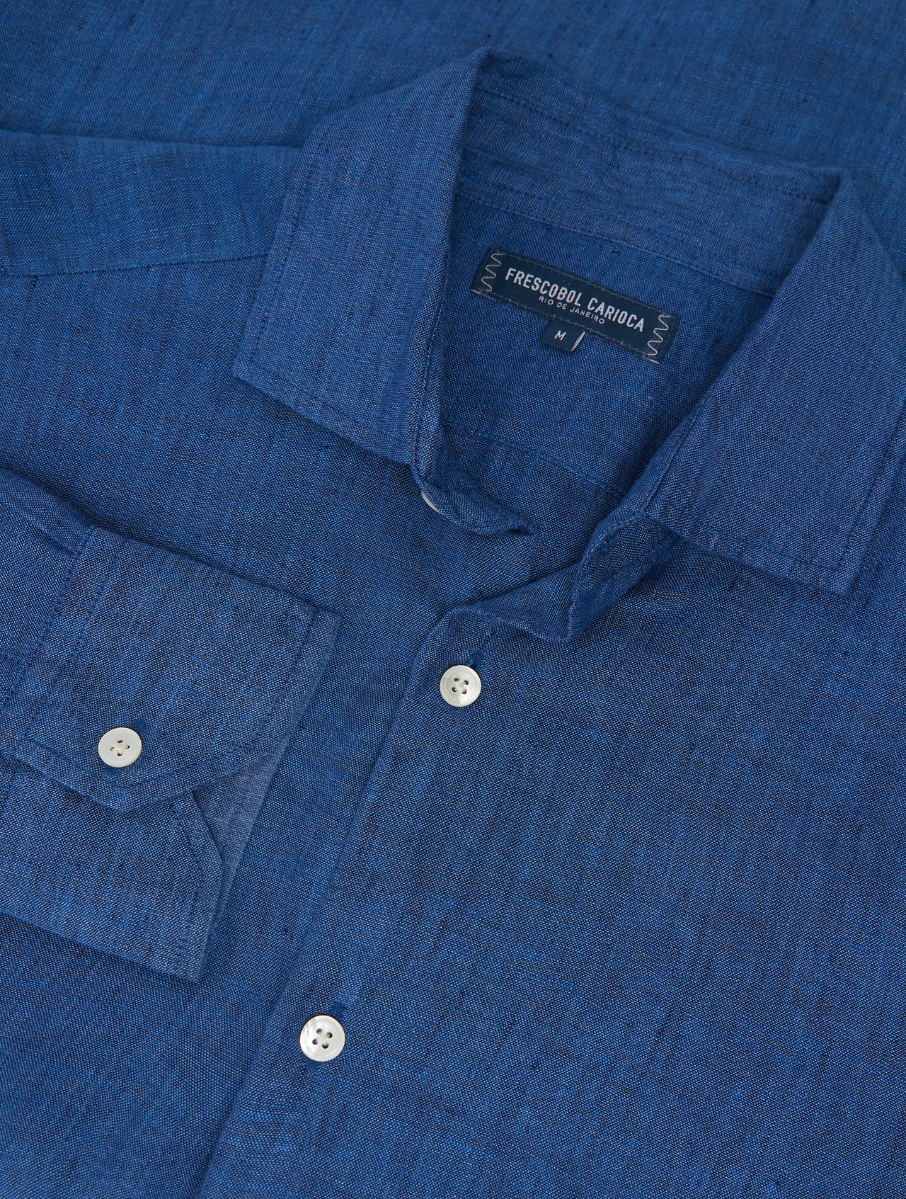 Antonio Linen LS Shirt Navy Blue - Image 5
