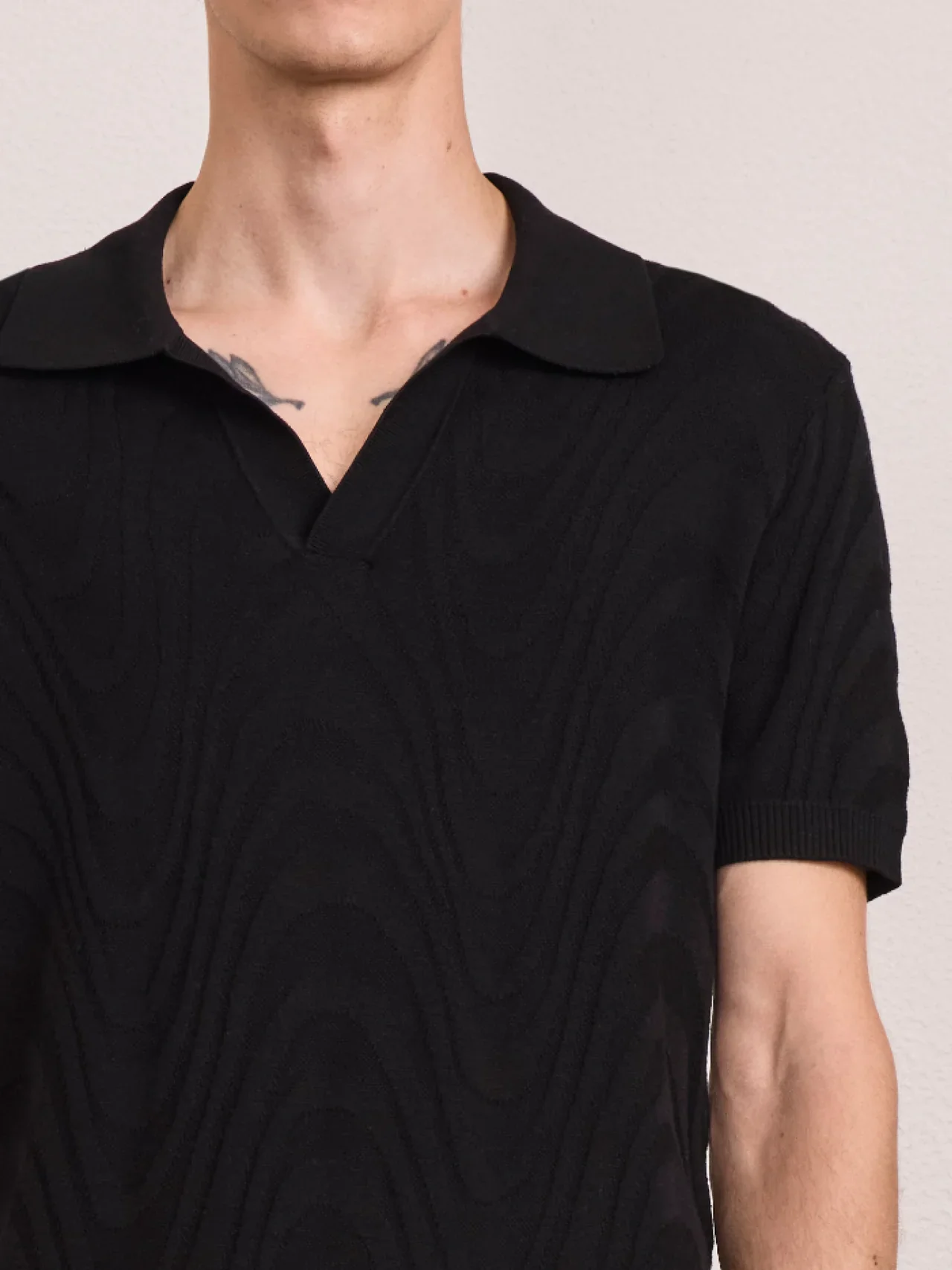 Rino Cotton Blend SS Jacquard Knit Polo - Image 3