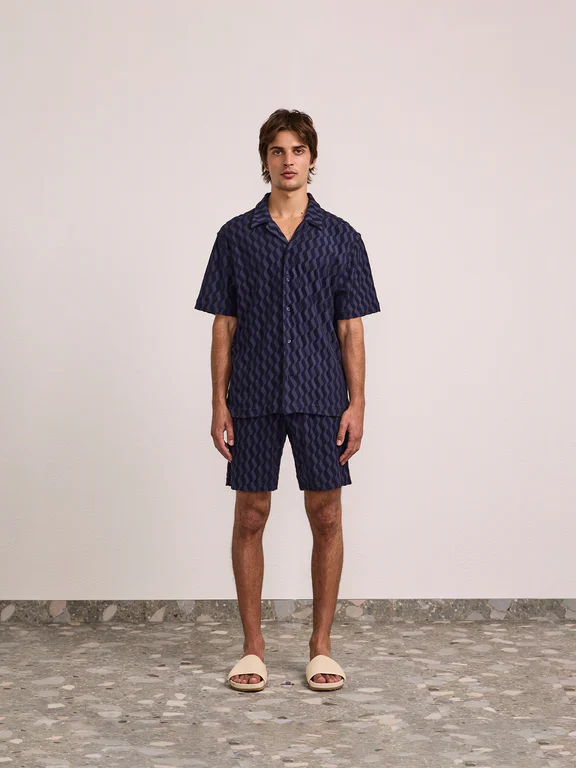 Augusto Terry Shorts Midnight Blue - Image 2