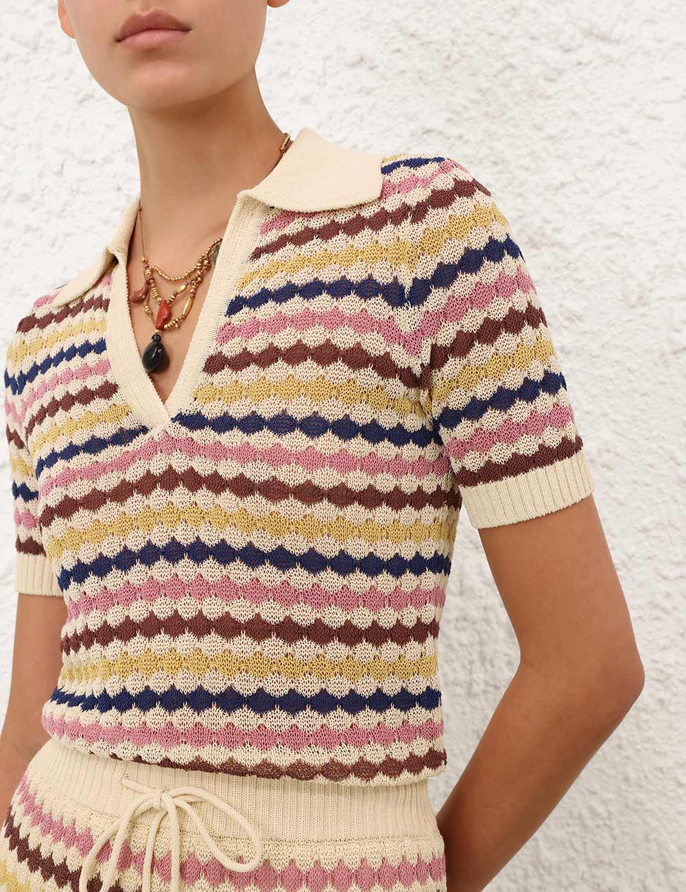Awaken Scallop Knit Polo - Image 4
