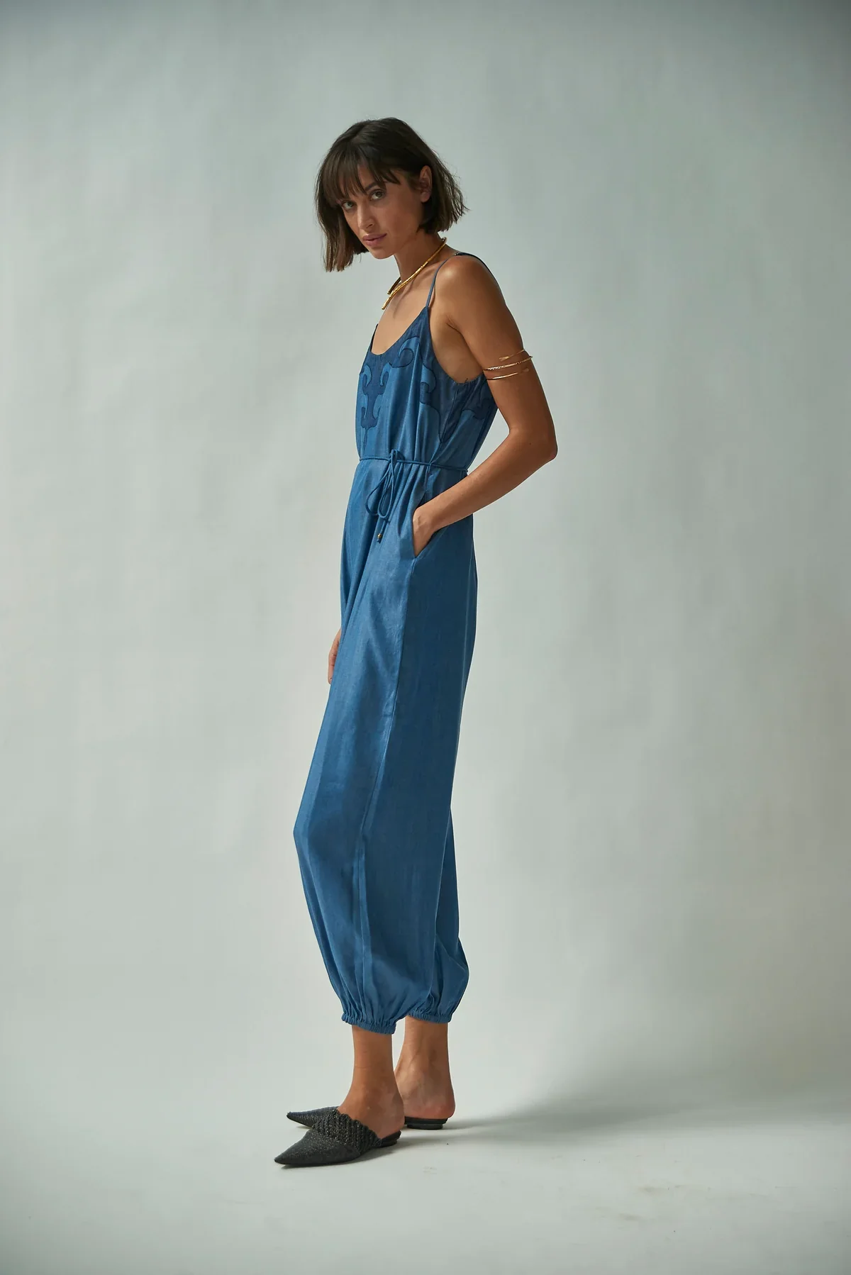 Balloon Jumpsuit Tencel Denim (Final Sale) - Image 2