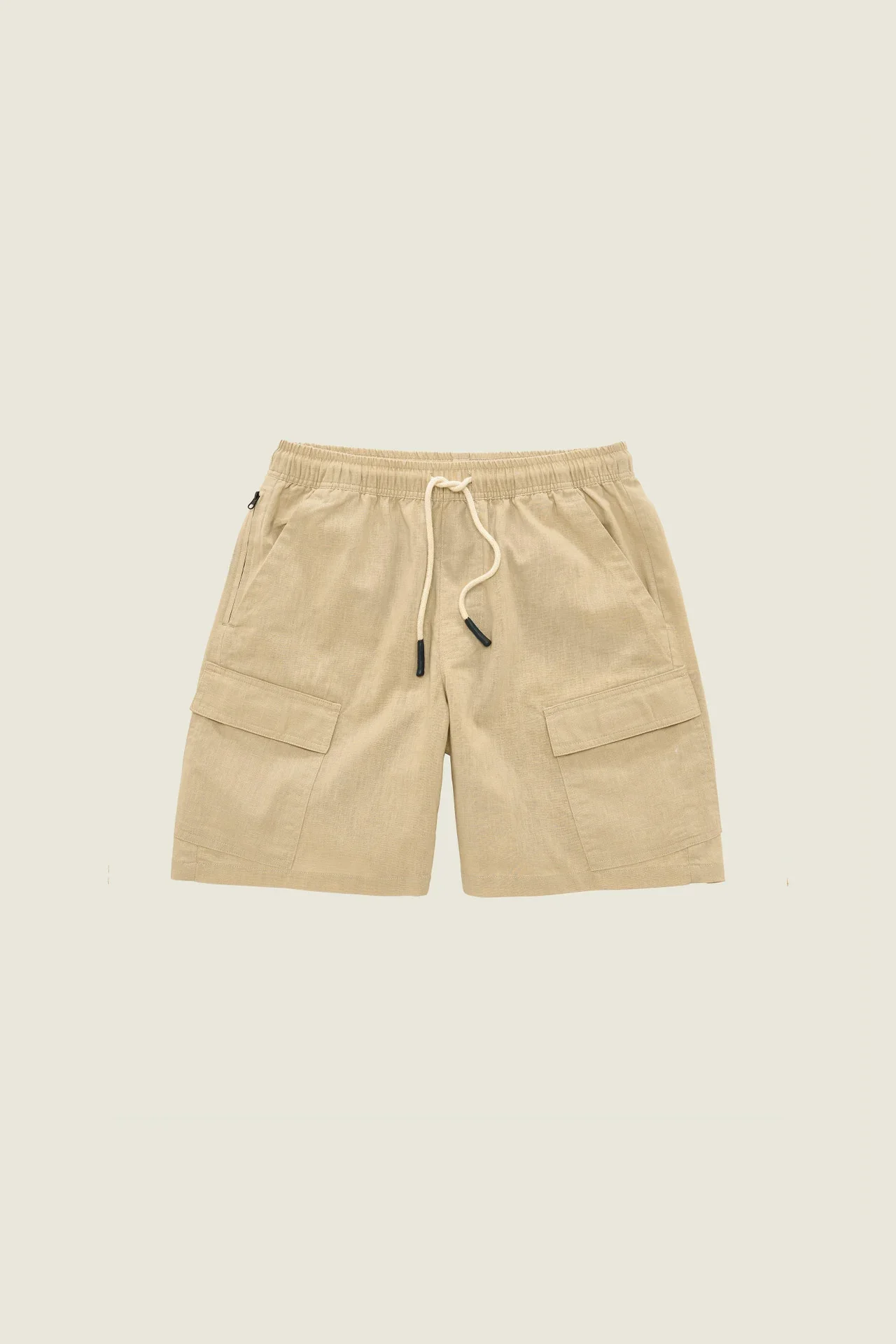 Beige Cargo Linen Shorts (Final Sale) - Image 4