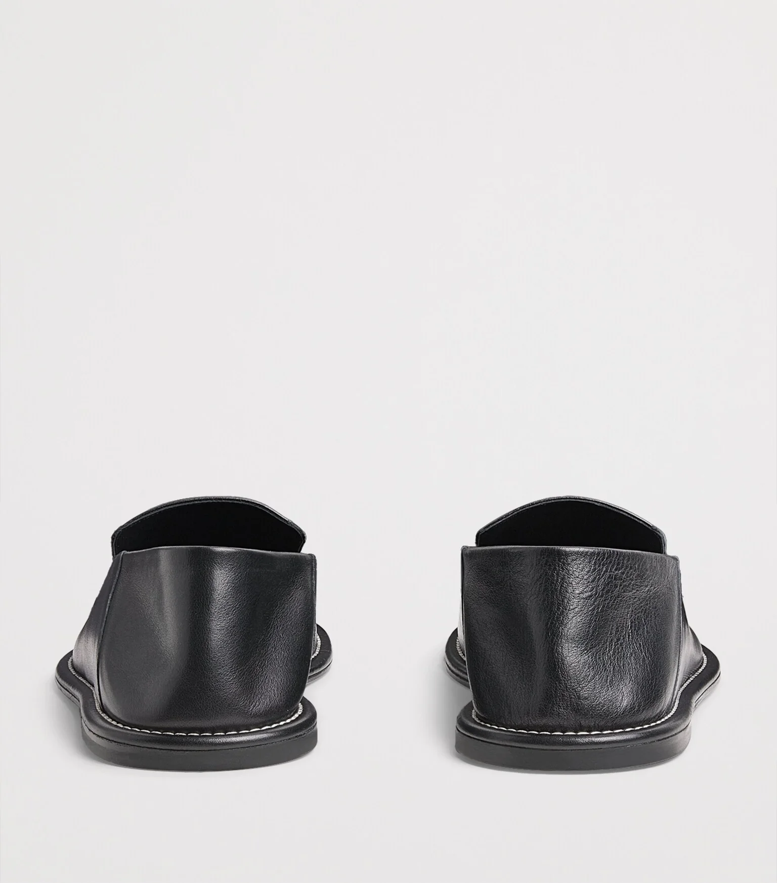 Black Cow Leather Midi Slippers - Image 4