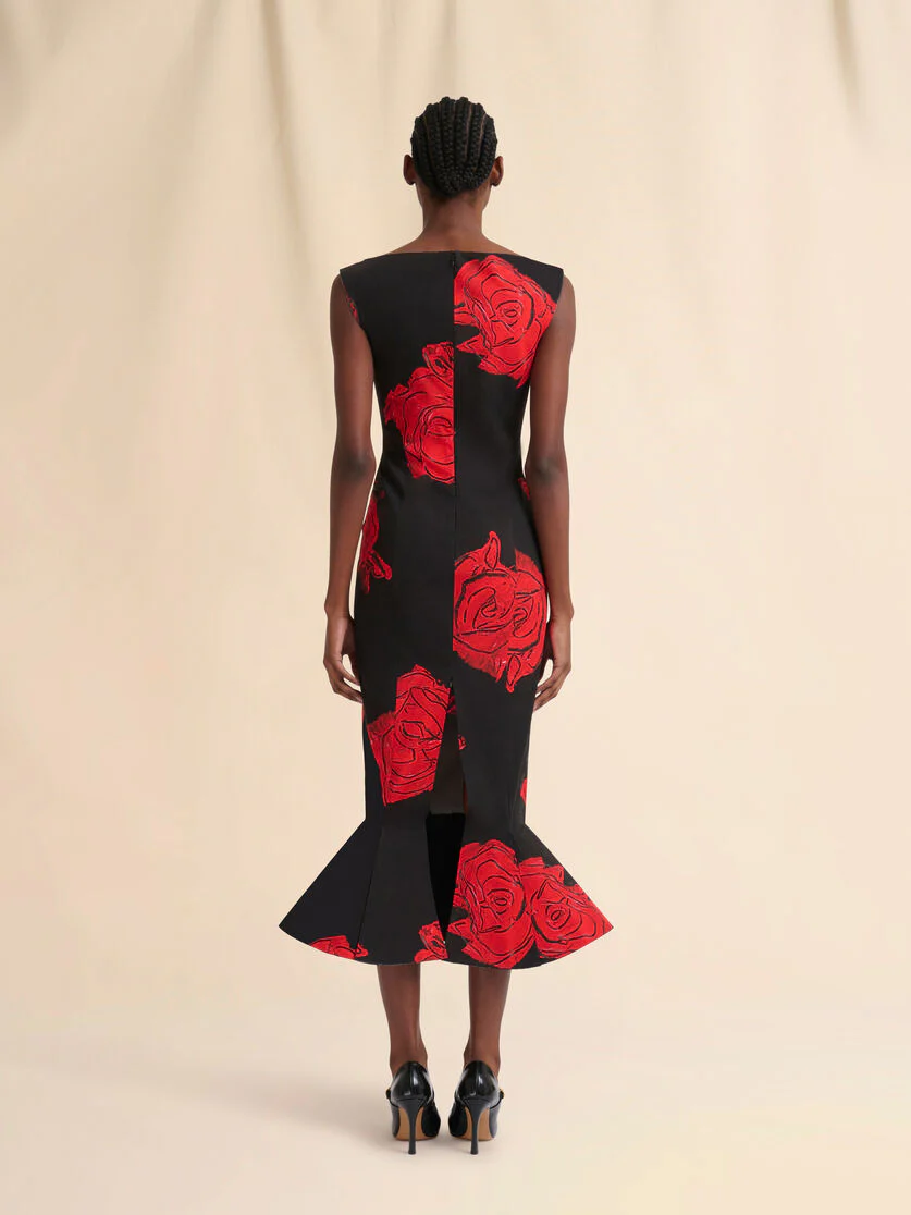 Black Poplin Dress with Juno Print (Final Sale) - Image 2