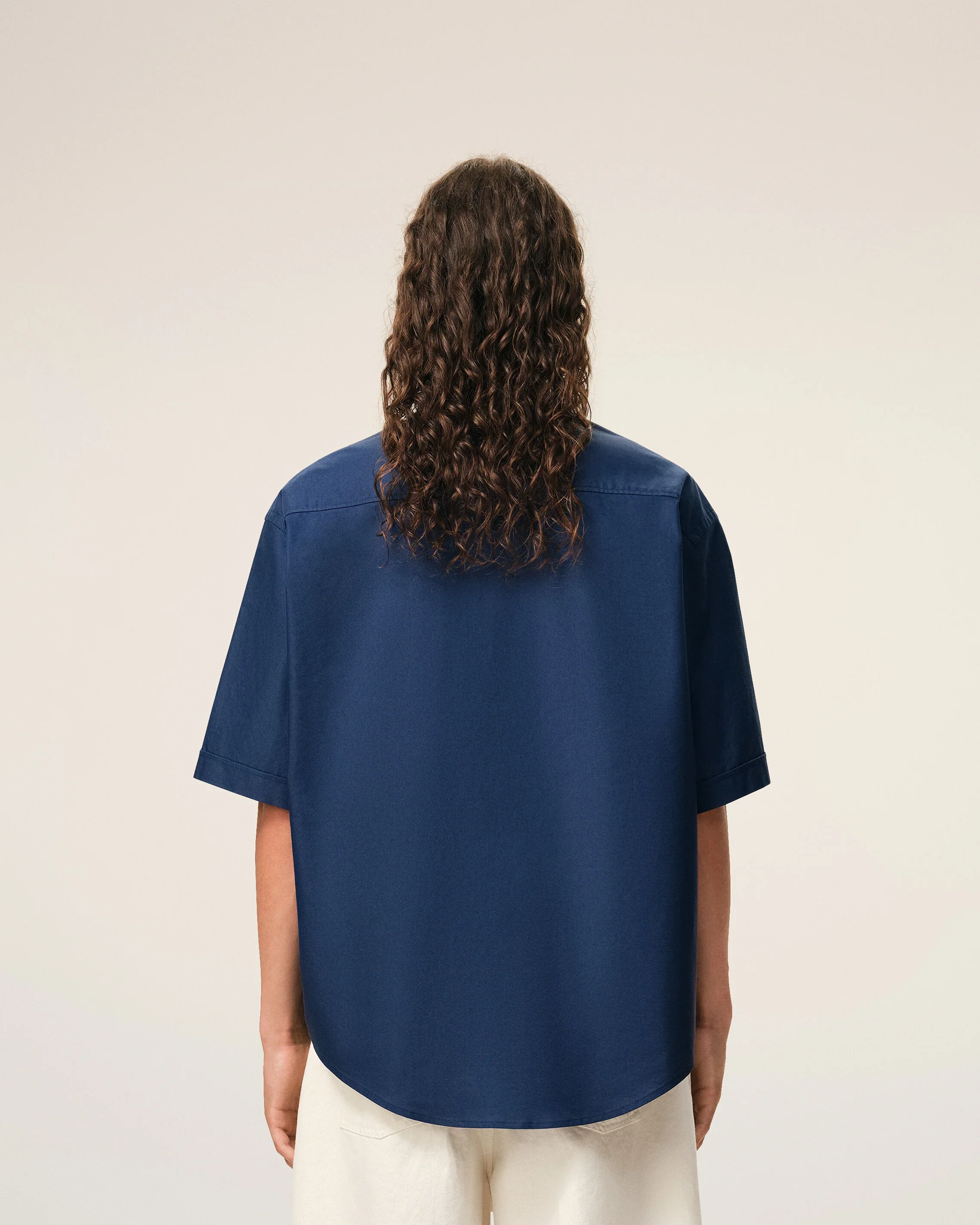 Blue Cotton Boxy Embroidered Ami De Coeur - Image 4
