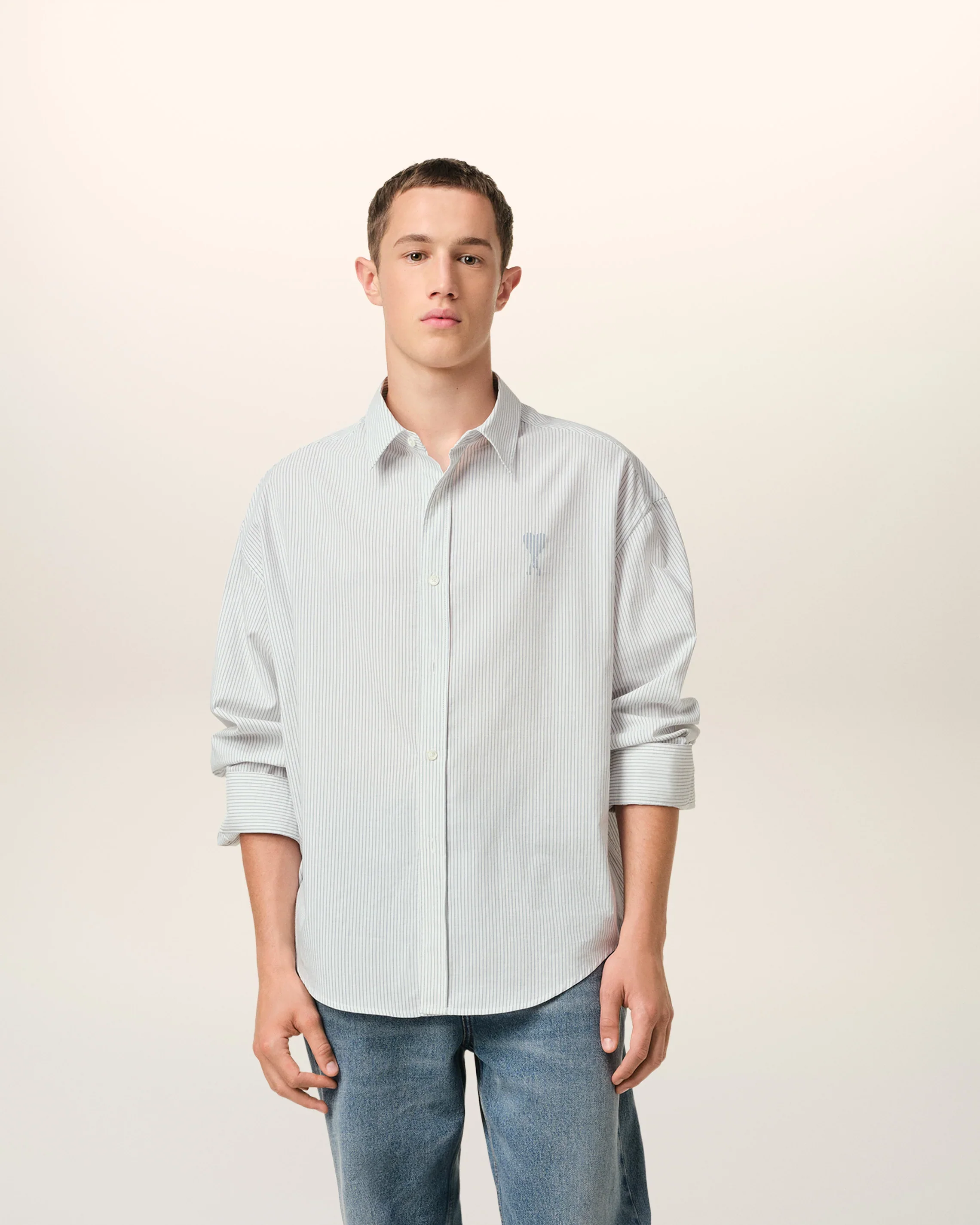 Boxy Fit Shirt White-Blue (Final Sale) - Image 4