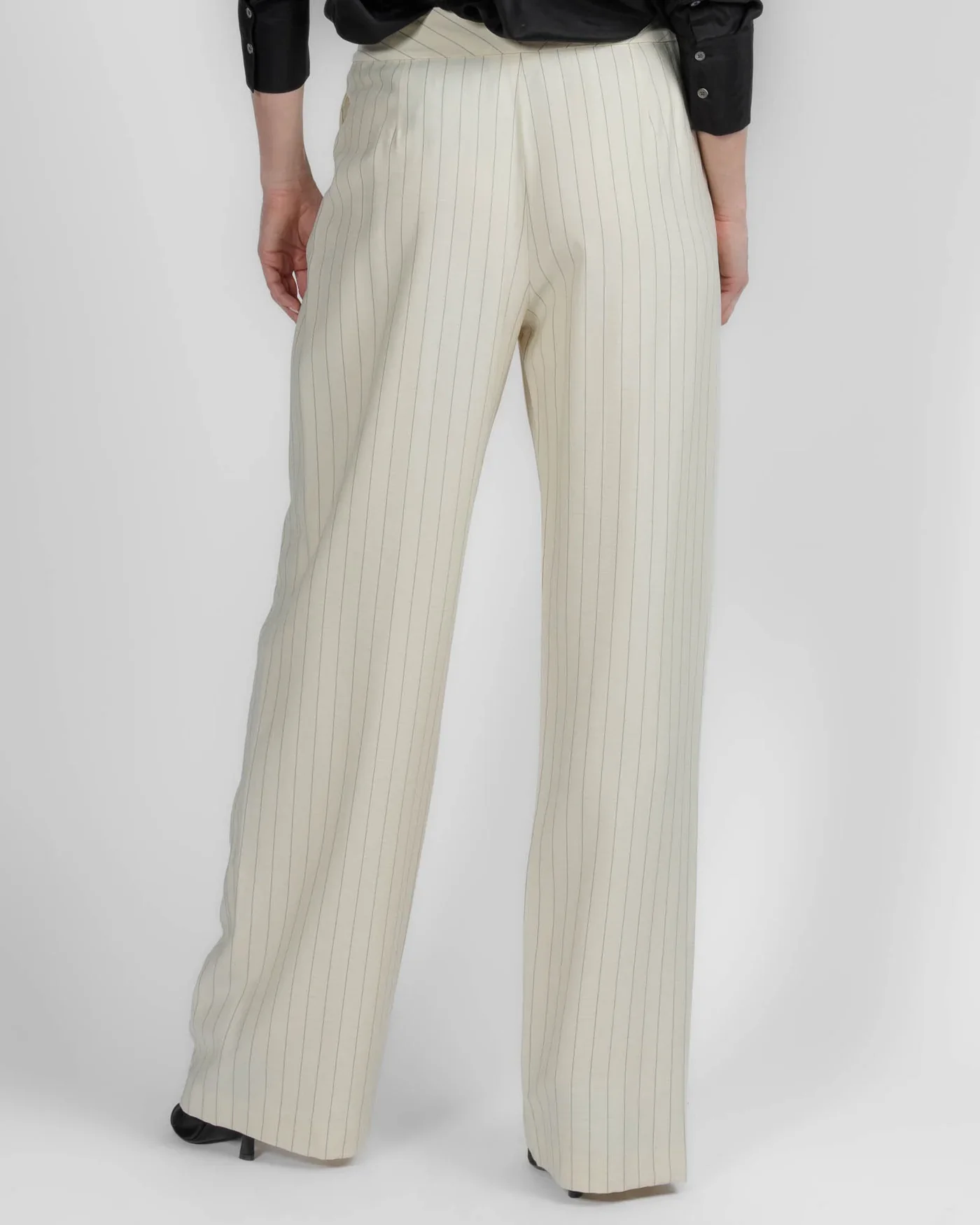 Boyfriend Trouser Cream Stripe - Image 4