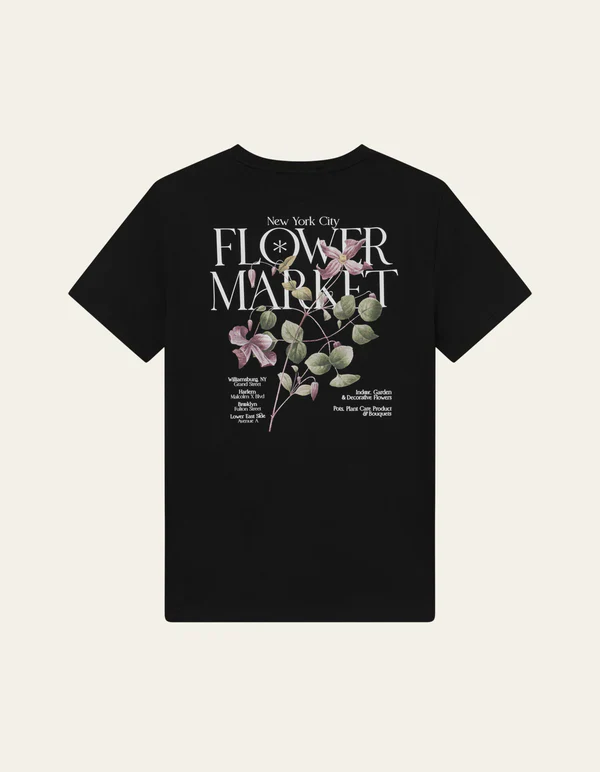 Brady Flower Market T-Shirt Black - Image 3