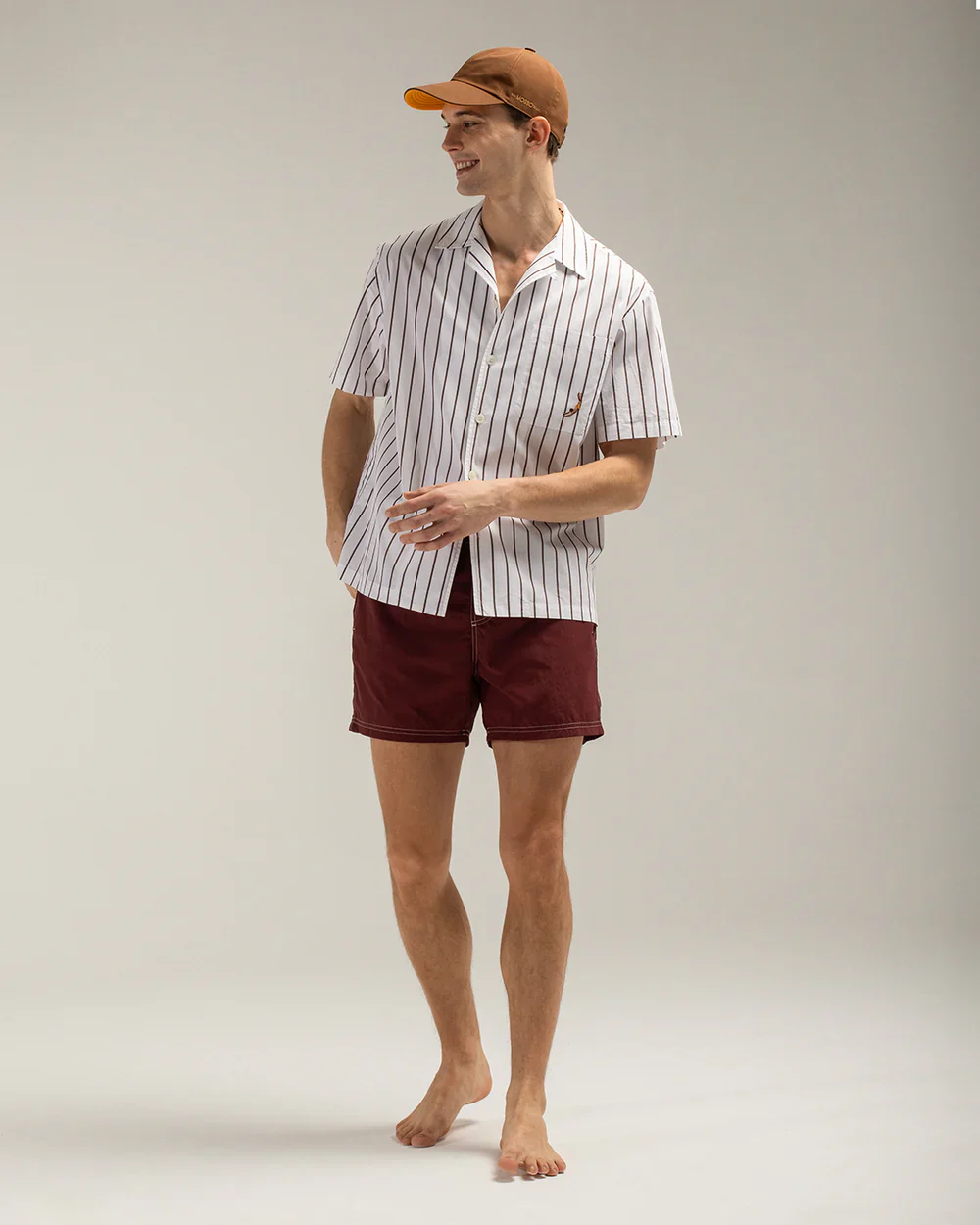 Brown Sun Stripes Short Sleeve Shirt - Image 2