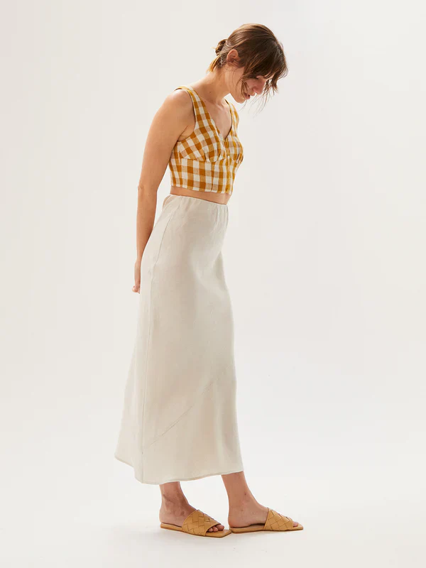 Bruna Top Gingham-Gold - Image 3