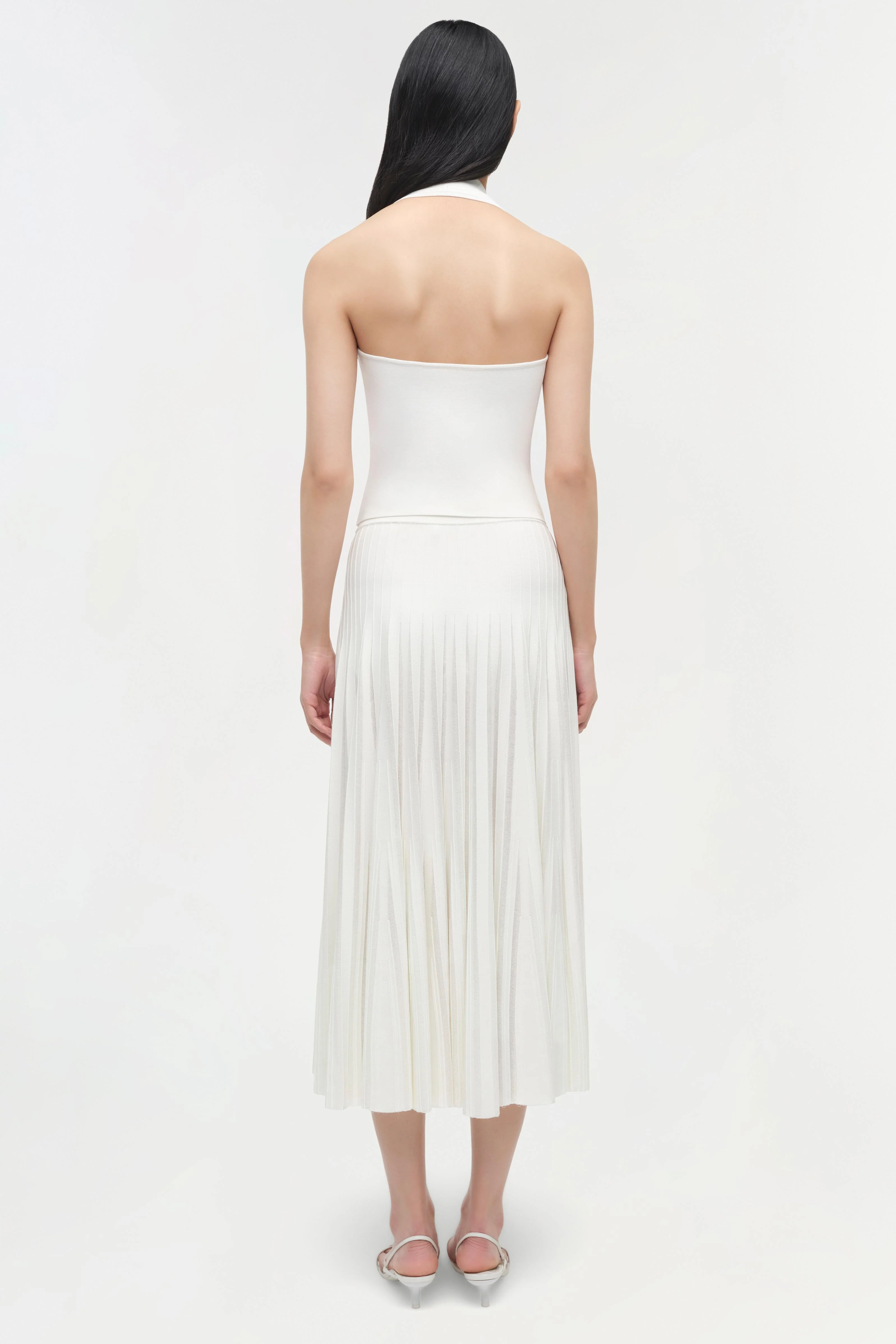 Chloe Knit Halter Tank Ivory - Image 2