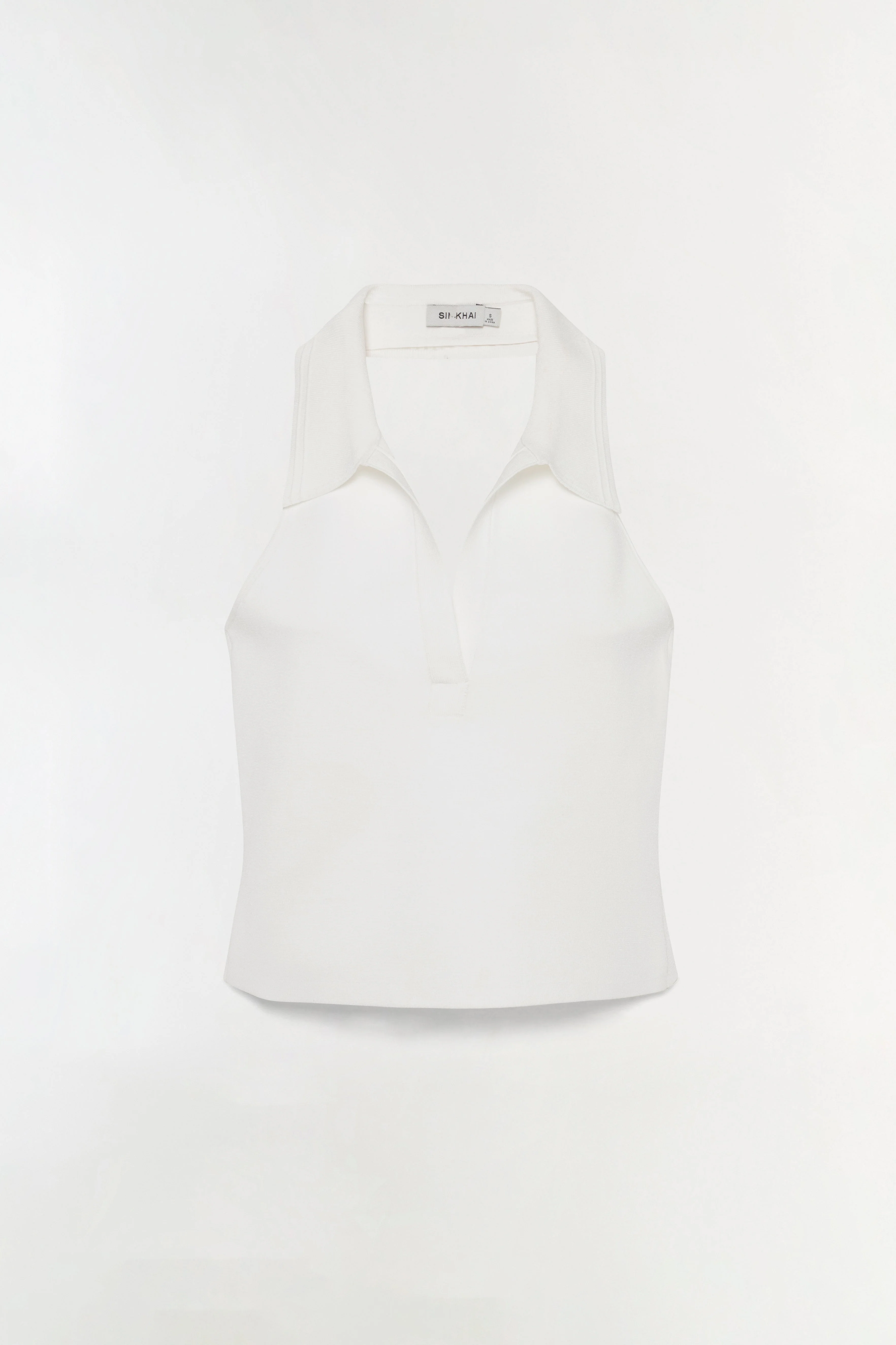 Chloe Knit Halter Tank Ivory - Image 3