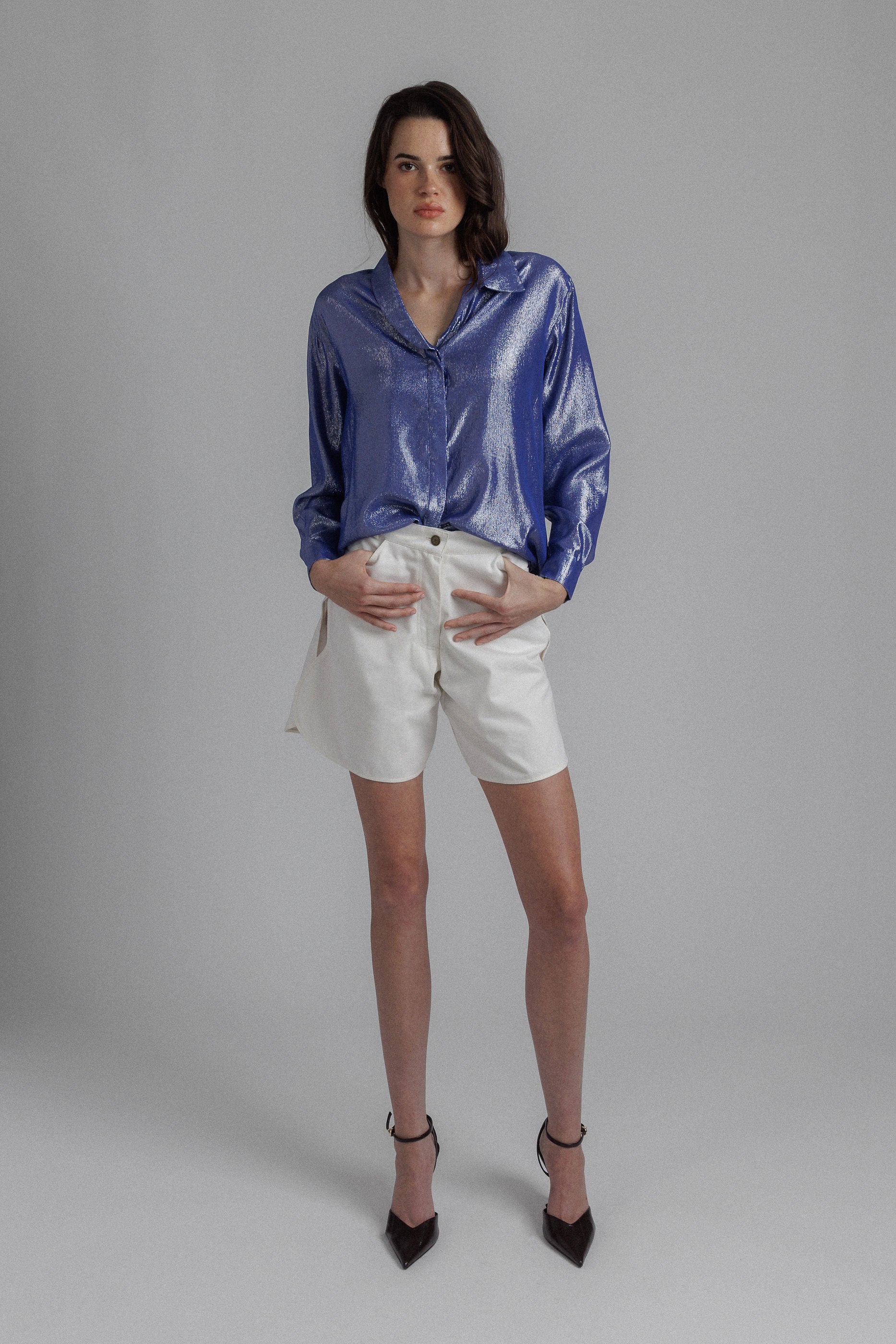 Lame Silk Button up Shirt - Image 2