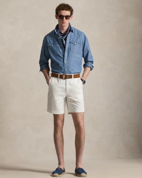 Classic Fit Chambray Western Shirt - Image 2