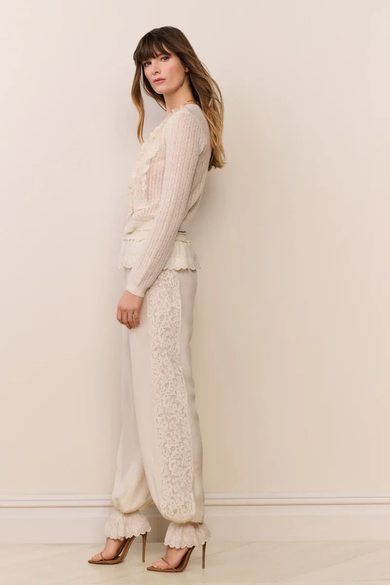 Clyra Silk Lace-Trimmed Balloon Pant - Image 2
