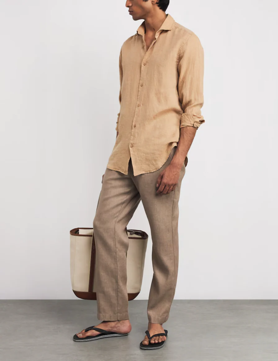 Antonio Linen LS Shirt Pale Copper - Image 2