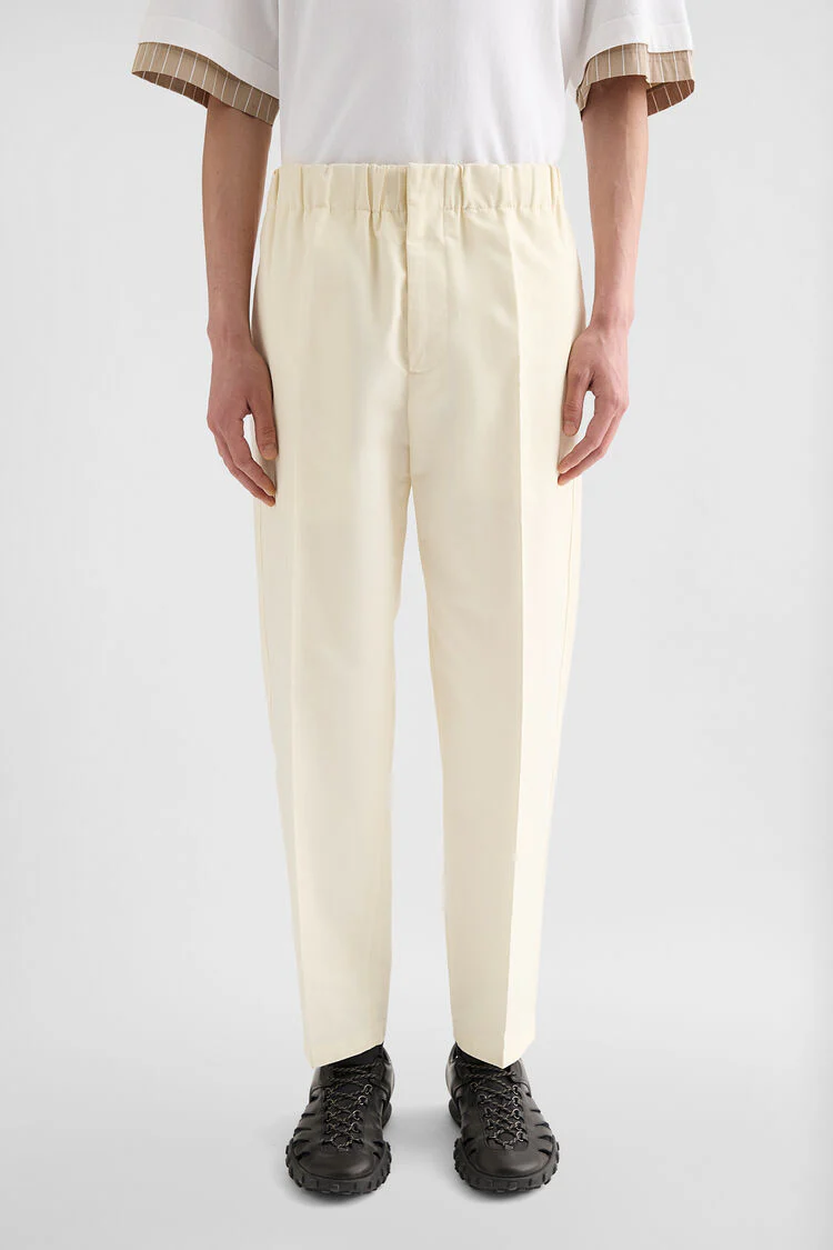 Compact Light Double Cotton Trousers - Image 2