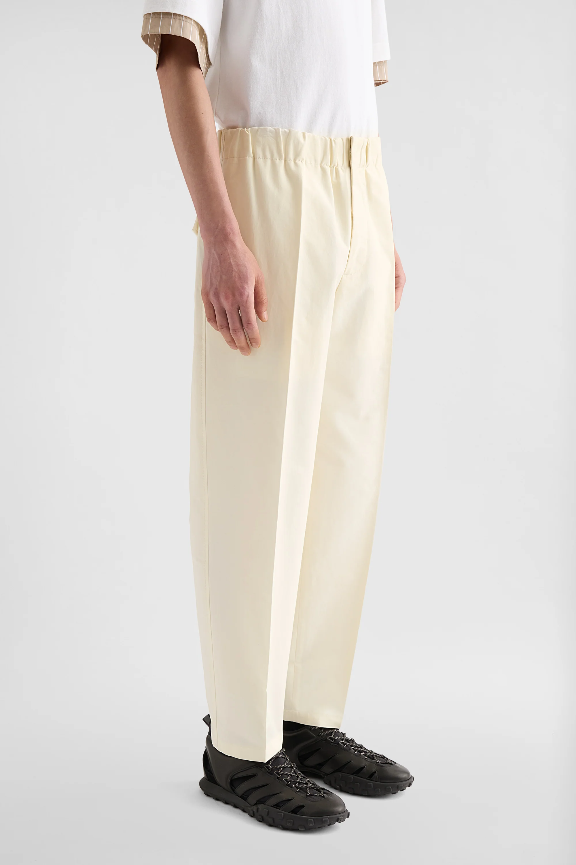 Compact Light Double Cotton Trousers - Image 3