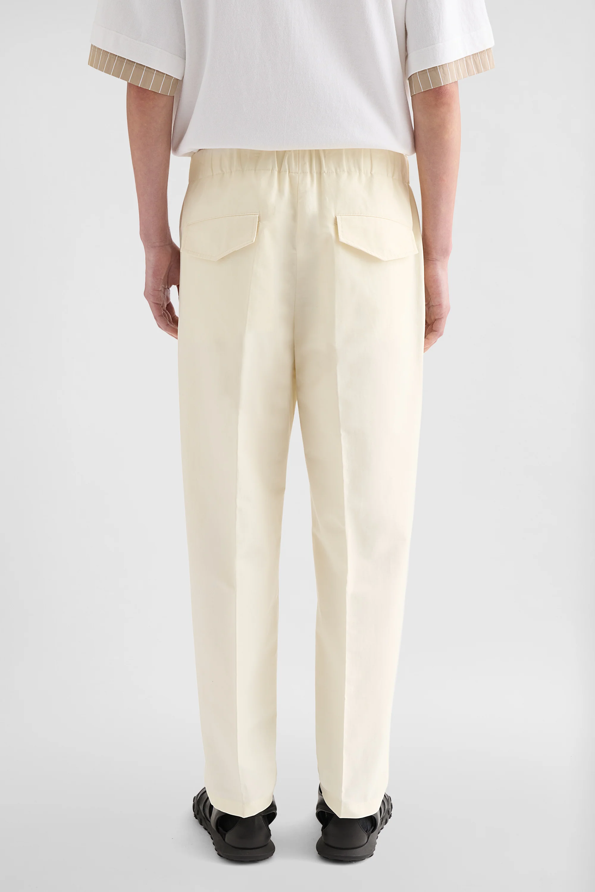 Compact Light Double Cotton Trousers - Image 4