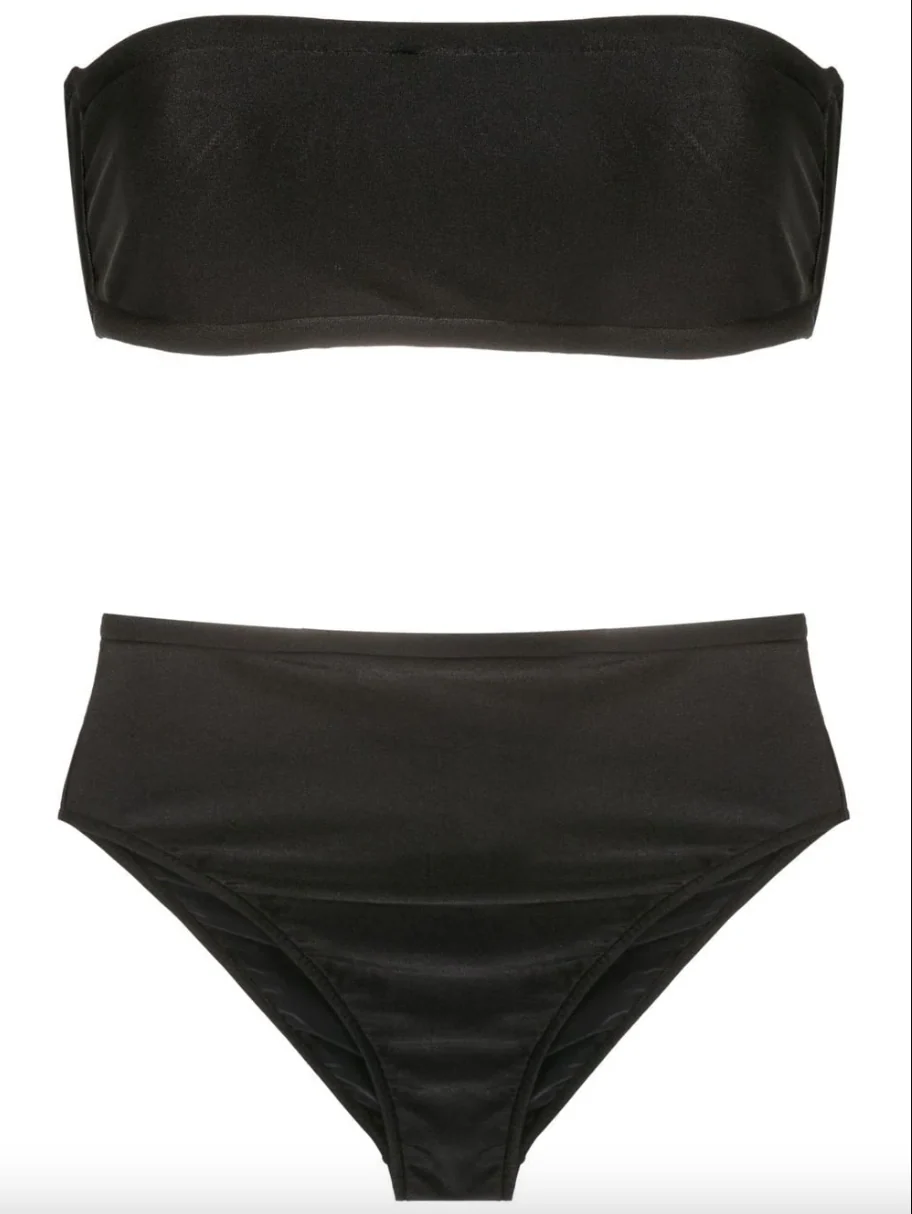 Solid High-Leg Bandeau Bikini (Final Sale) - Image 4