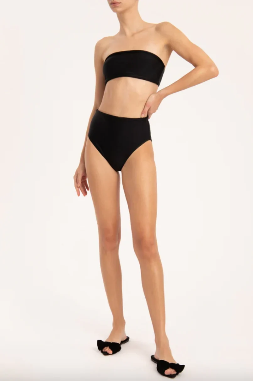 Solid High-Leg Bandeau Bikini (Final Sale) - Image 5
