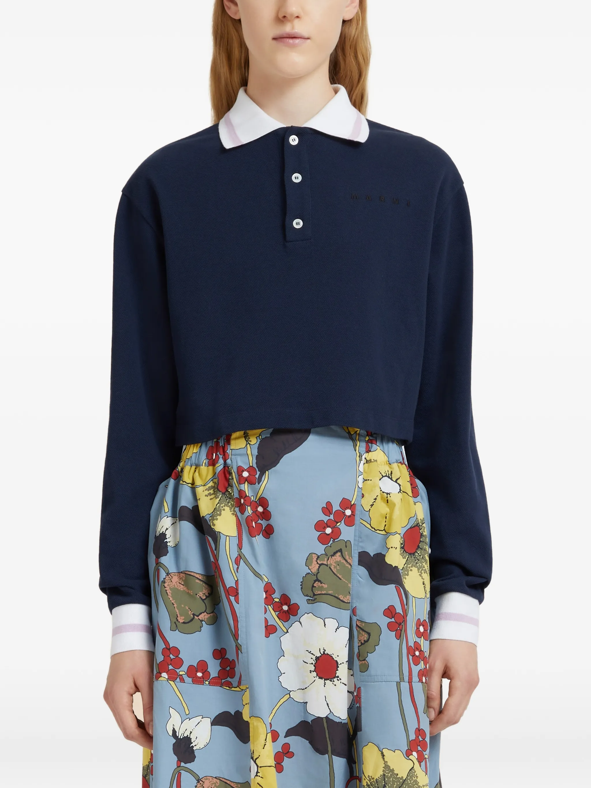 Cotton Piquet Blue Black - Image 2