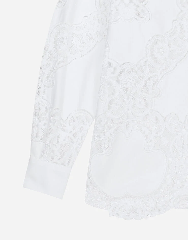 Cotton Shirt with Floral Openwork Embroidery (Final Sale) - Image 4