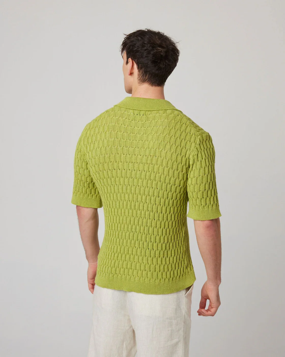 Cove Knitted Shirt Lime - Image 3