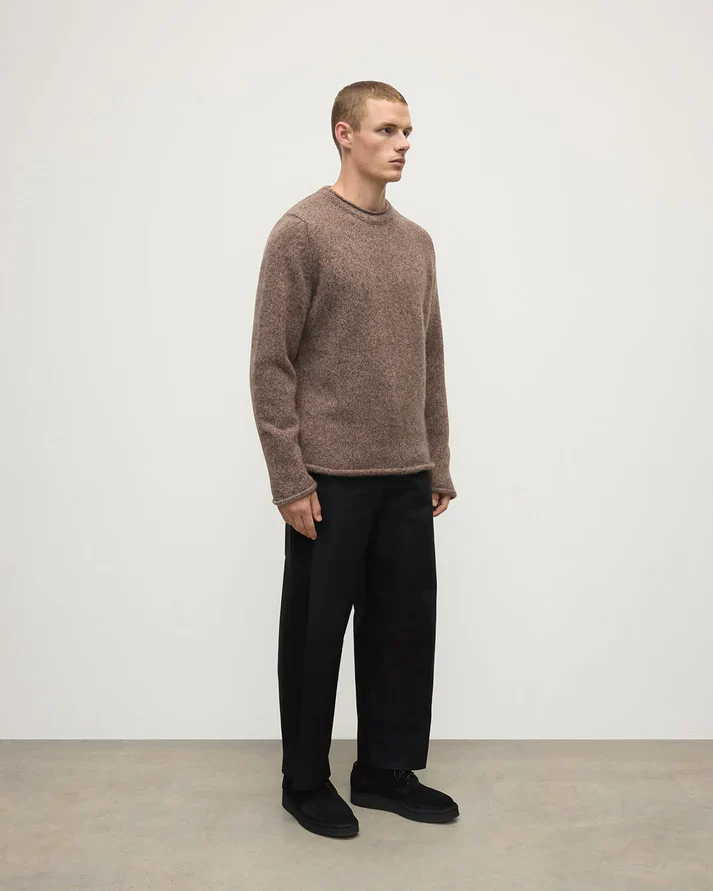 Crew Neck Rolled Trims Sweater - Image 3