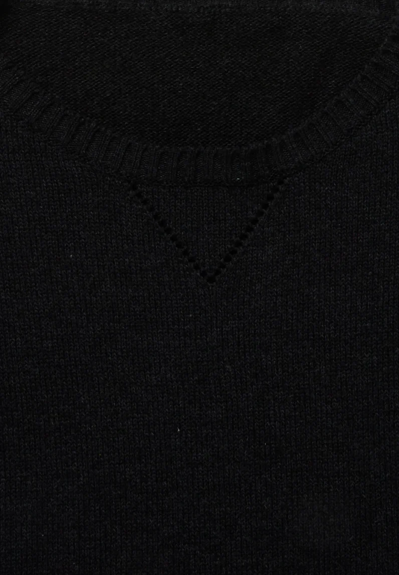 Crewneck Cotton Mouline Sweater in Charcoal - Image 5