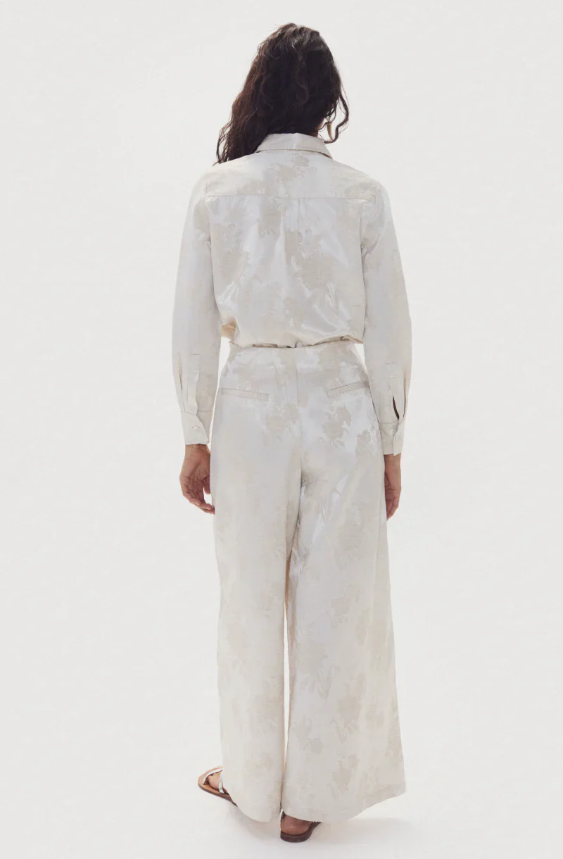 Culotte Brocade Pants Ivory Garden - Image 3
