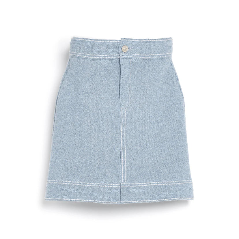 Denim Cashmere Cotton Skirt Vintage (Final Sale) - Image 3