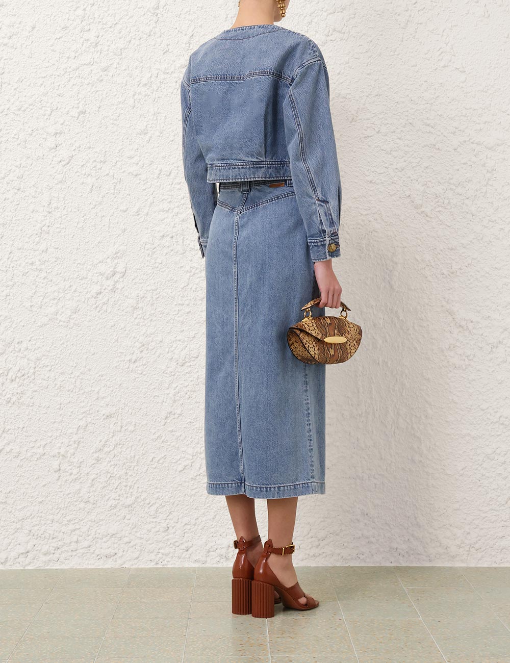 Denim Cropped Jacket - Image 3
