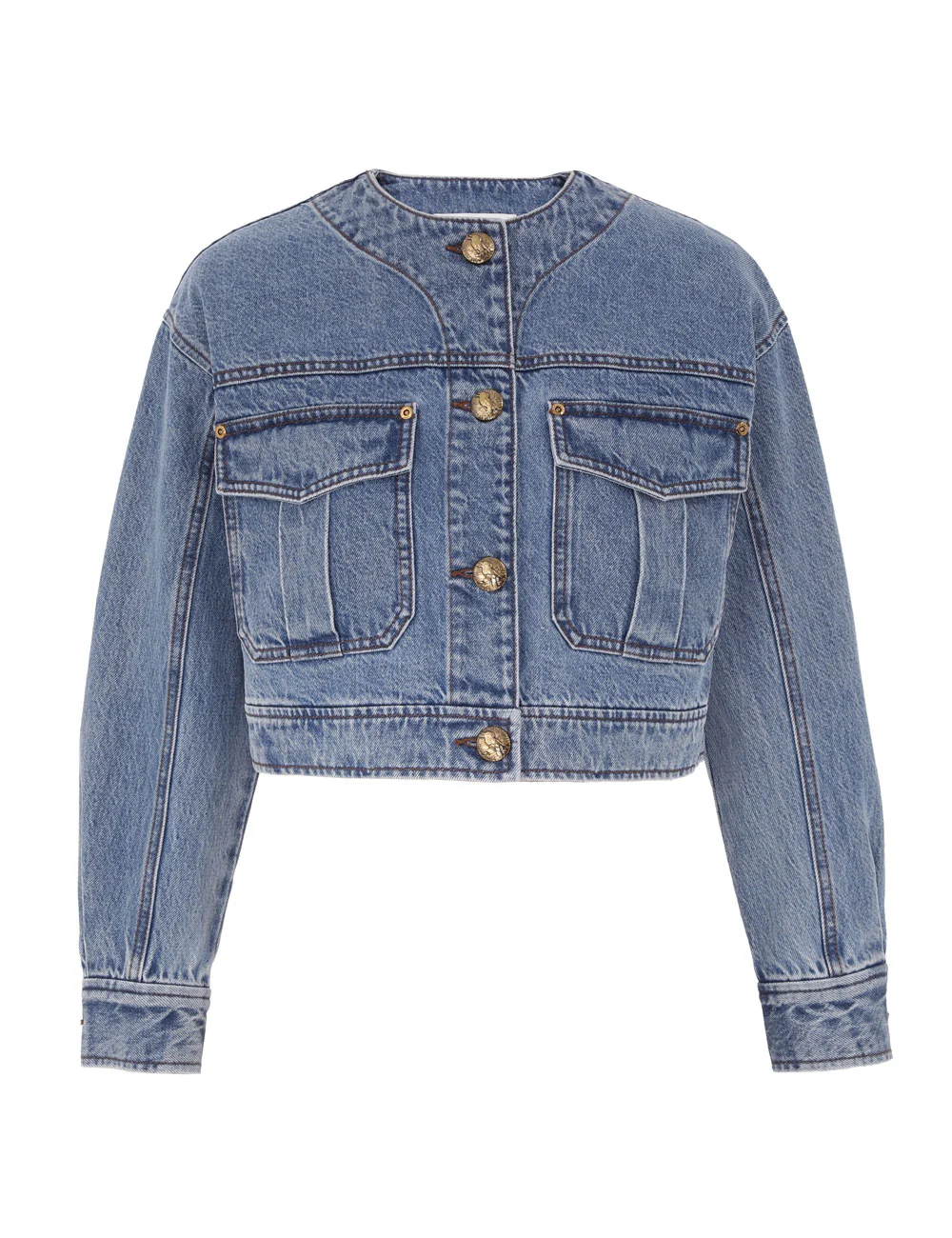 Denim Cropped Jacket - Image 6