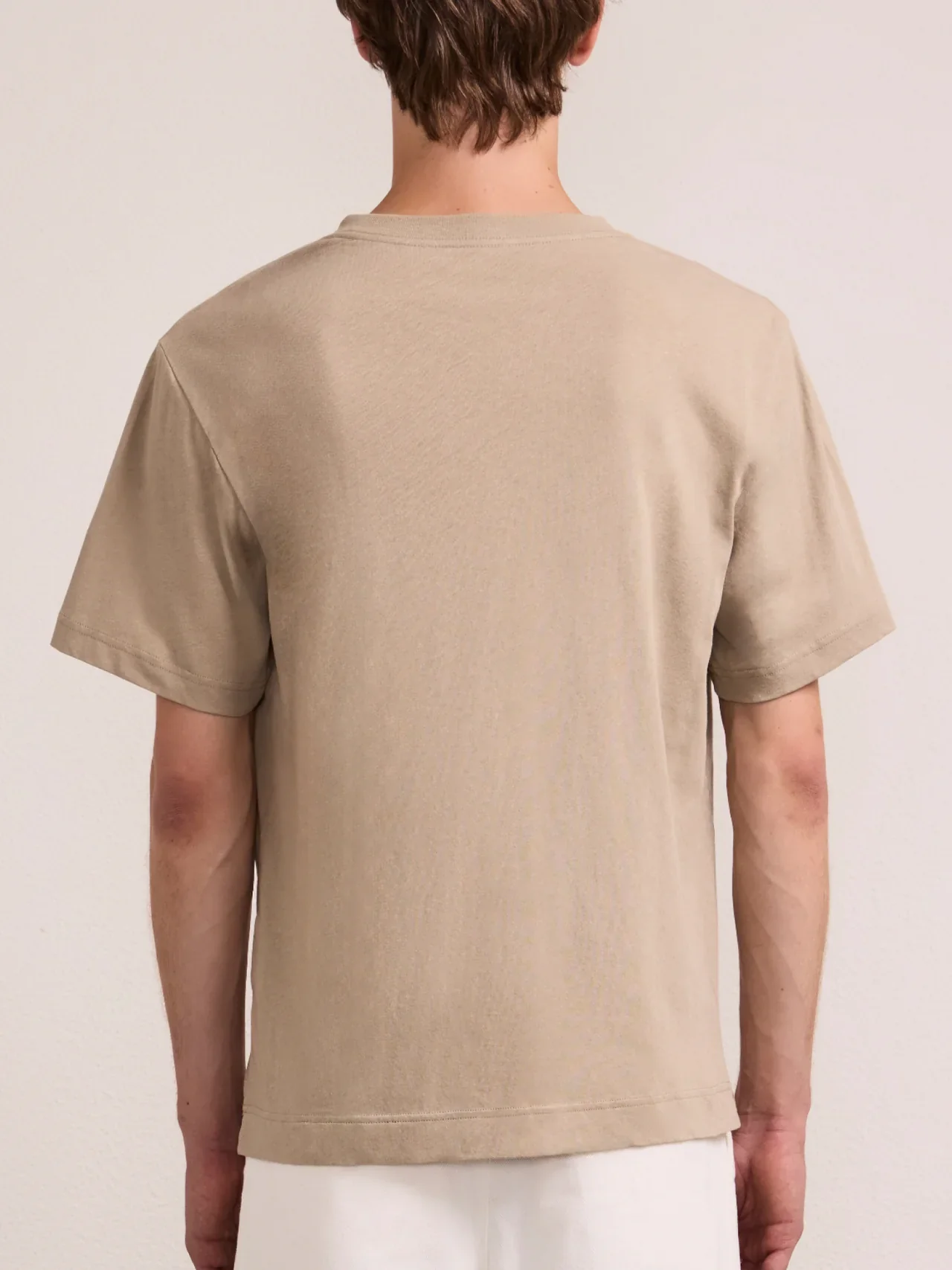 Dinis Linen Blend T shirt Khaki - Image 4