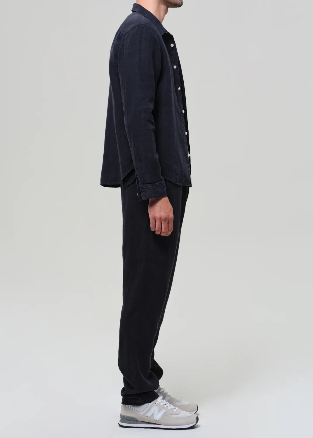 Drawstring Deck Linen Pant Navy - Image 3