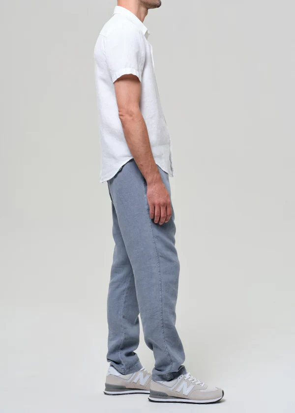 Drawstring Deck Linen Pant Stone Blue - Image 3