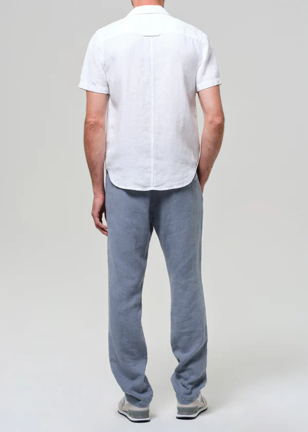 Drawstring Deck Linen Pant Stone Blue - Image 4
