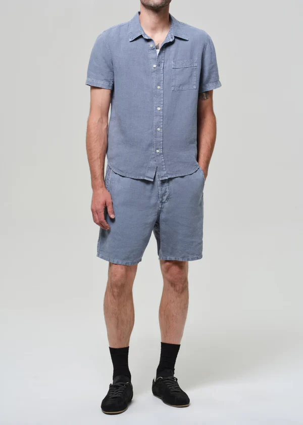 Drawstring Deck Short Stone Blue - Image 2