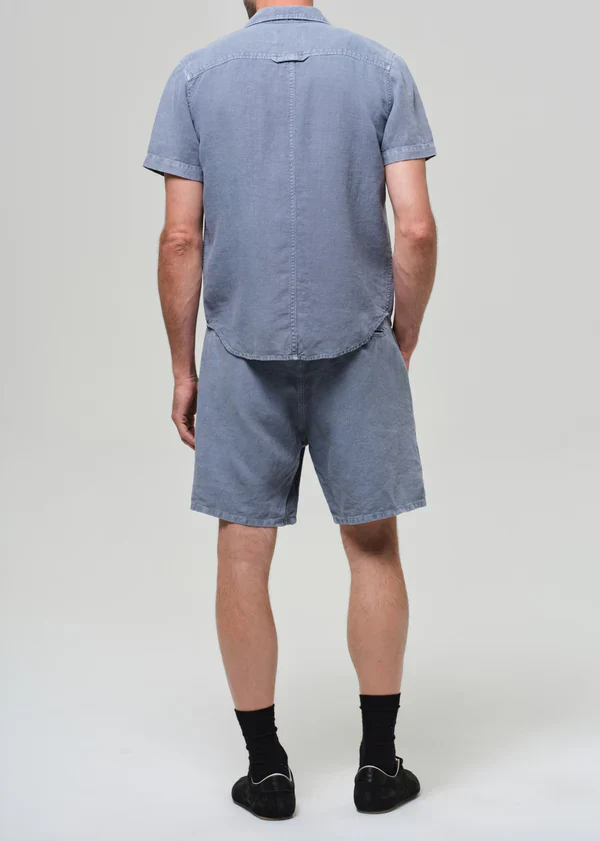 Drawstring Deck Short Stone Blue - Image 4