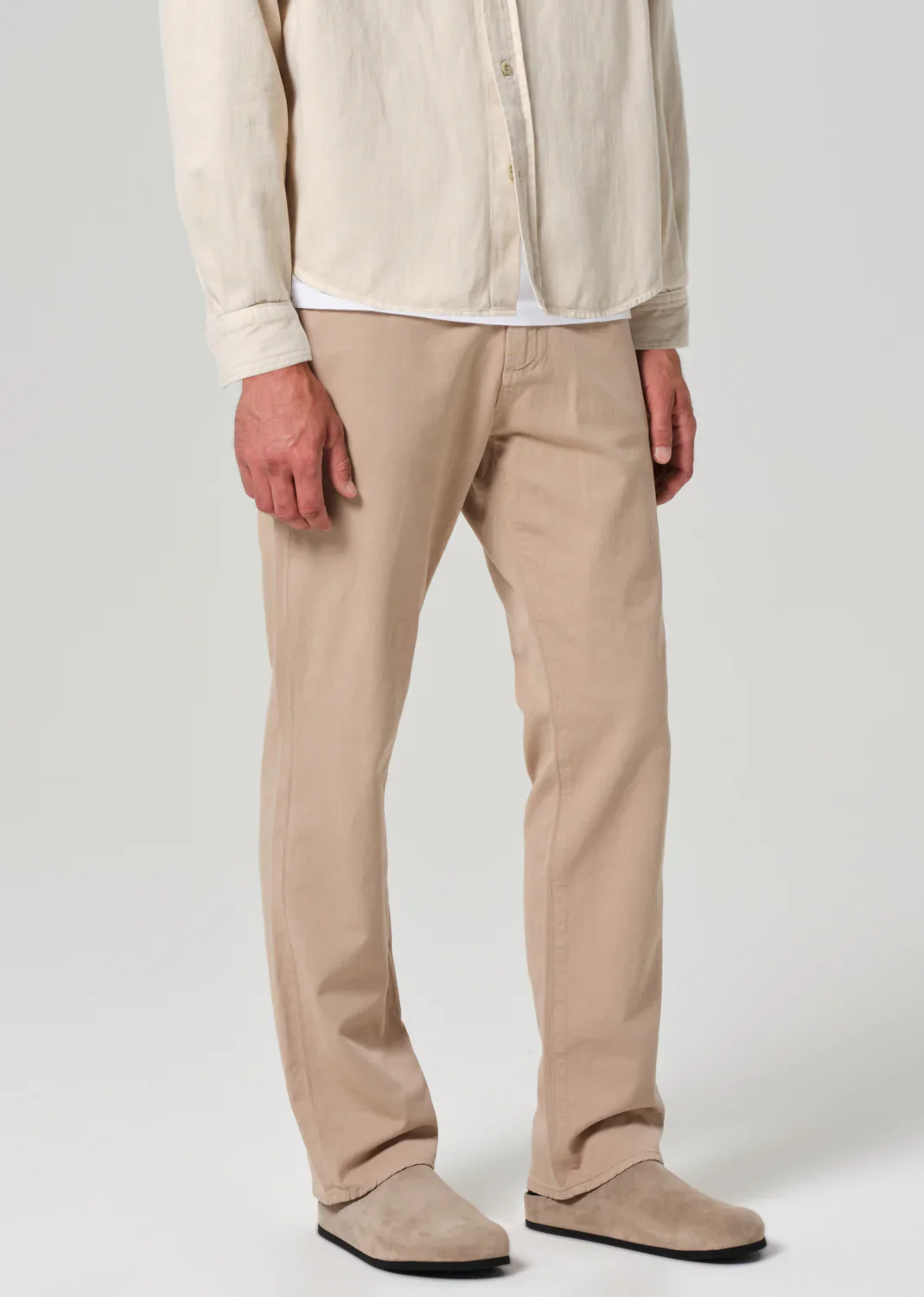 Elijah Jeans in Stretch linen Dark Khaki - Image 3