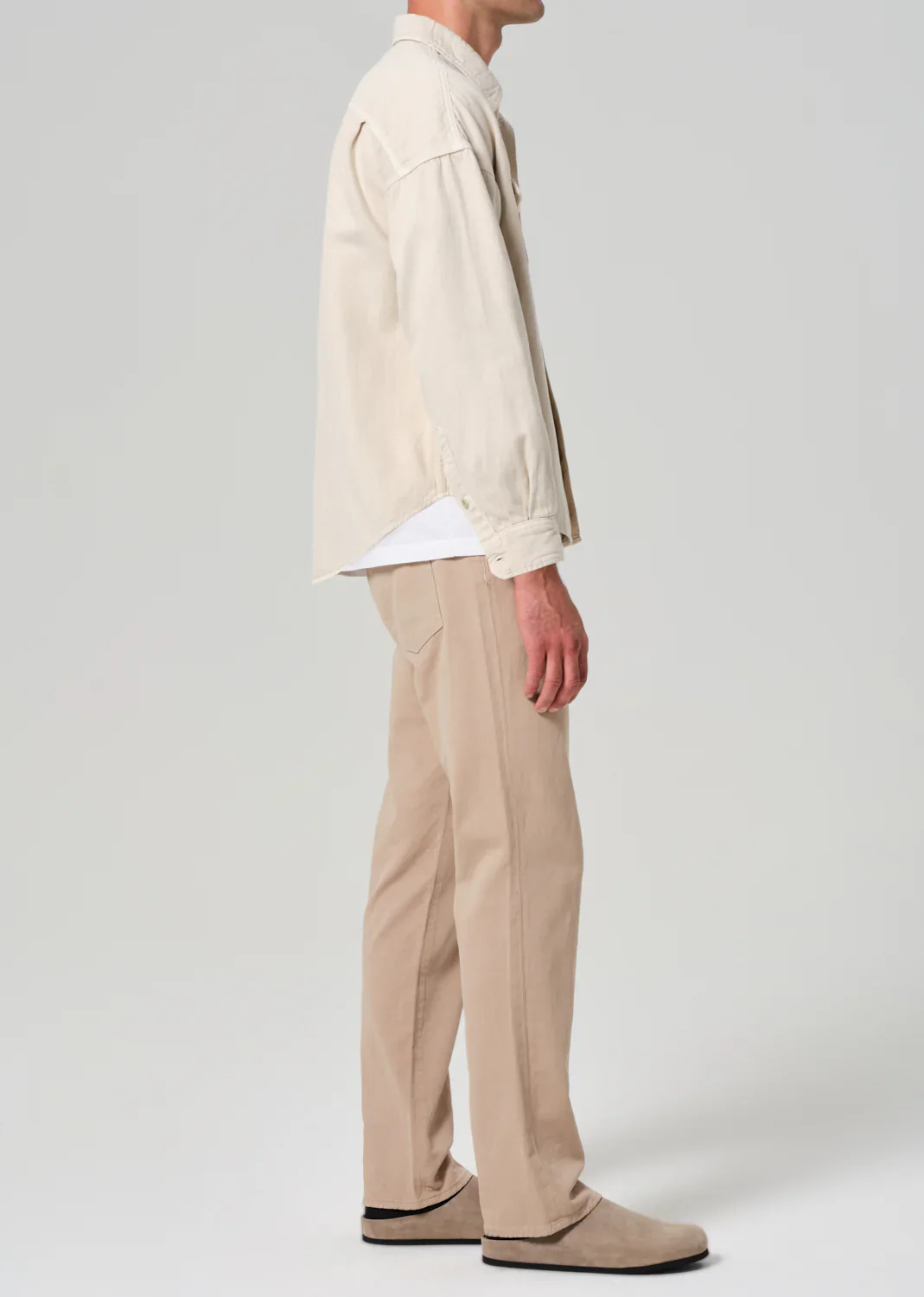 Elijah Jeans in Stretch linen Dark Khaki - Image 4