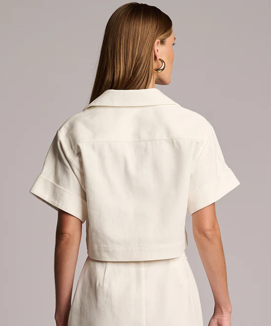 ELLISON TOP IN TWILL  - WHITE - Image 3
